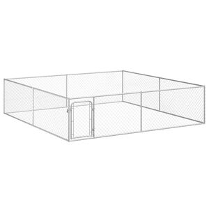 vidaXL بيت كلب خارجي فولاذ مجلفن 1x4x4 م