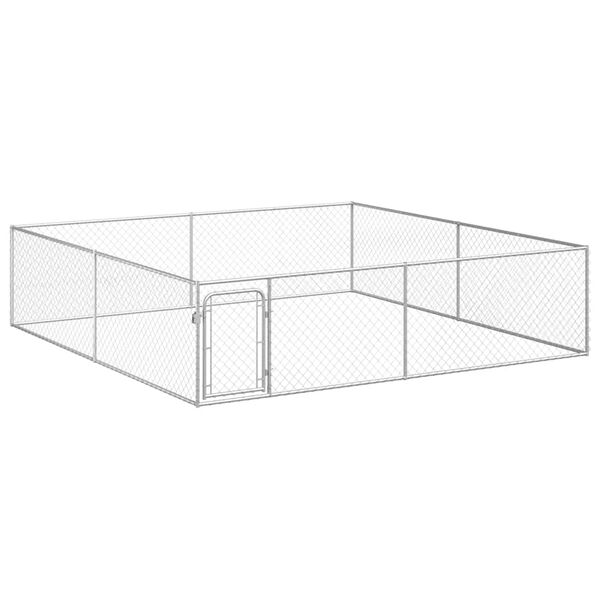 vidaXL بيت كلب خارجي فولاذ مجلفن 1x4x4 م