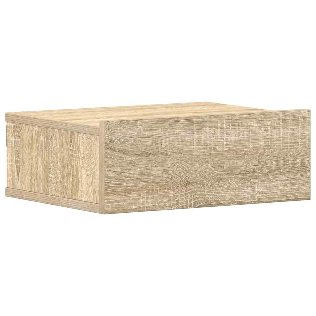 vidaXL منضدة سرير عائمة سونوما اوك 40×30×15 سم خشب صناعي