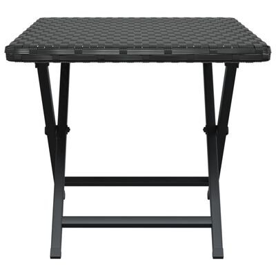 vidaXL طاولة قابلة للثني لون أسود 45×35×32 سم بولي روطان