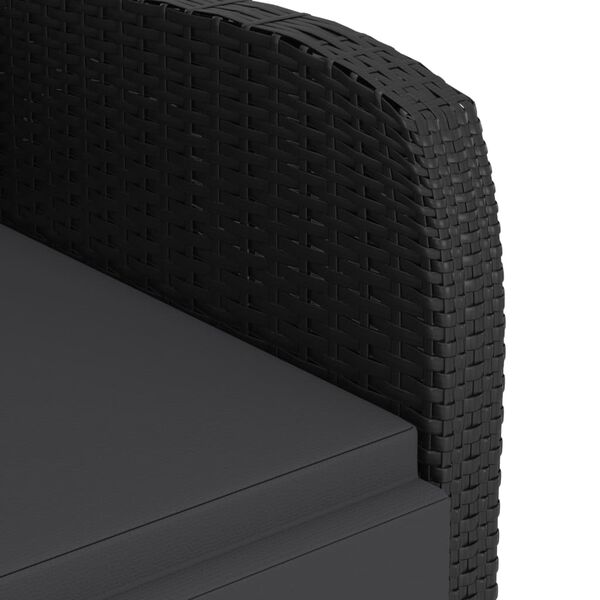 vidaXL طقم سفرة خارجي 11 ق مع وسائد بولي روطان أسود