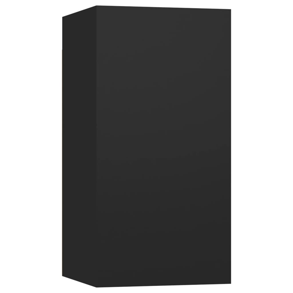 vidaXL خزانات تلفزيون 2 ق أسود 30.5×30×60 سم خشب صناعي