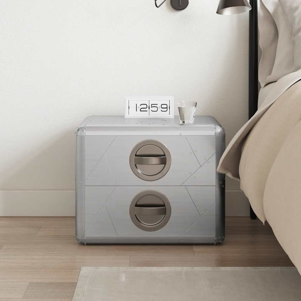 طاولة طرفية vidaXL مع درجين طراز طيار طائرة عتيقة