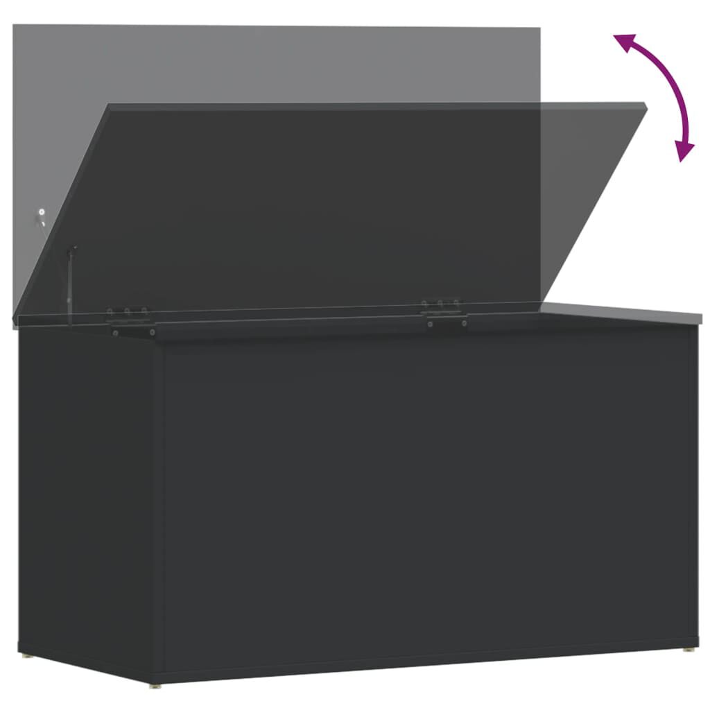 vidaXL صندوق تخزين أسود 84×42×46 سم خشب صناعي