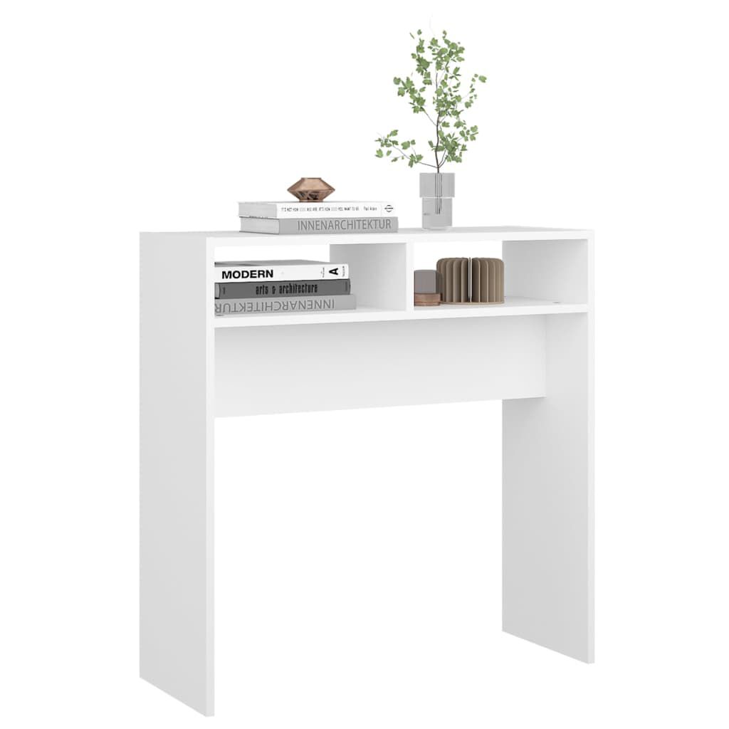 vidaXL طاولة كونسول أبيض 78×30×80 سم خشب صناعي
