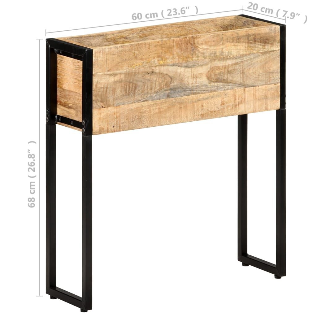 vidaXL حوض زرع 60×20×68 سم خشب مانجو خشن