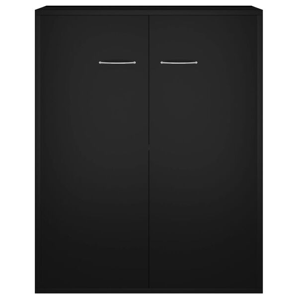 vidaXL خزانة جانبية لون أسود 60×30×75 سم خشب صناعي