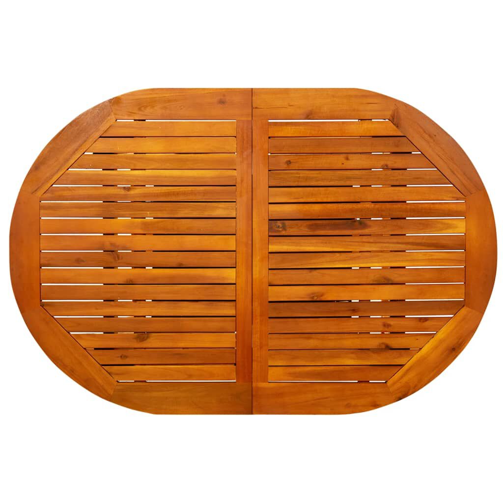 vidaXL طاولة سفرة حديقة (120-170)×80×74 سم خشب أكاسيا صلب
