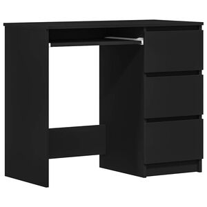 vidaXL مكتب لون أسود 90&times;45&times;76 سم خشب صناعي