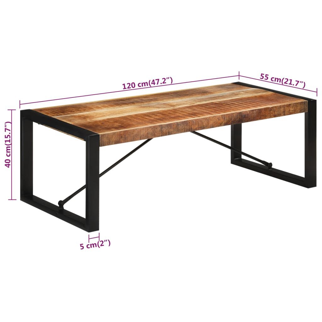vidaXL طاولة طعام 120×55×40 سم خشب مانجو صلب خشن