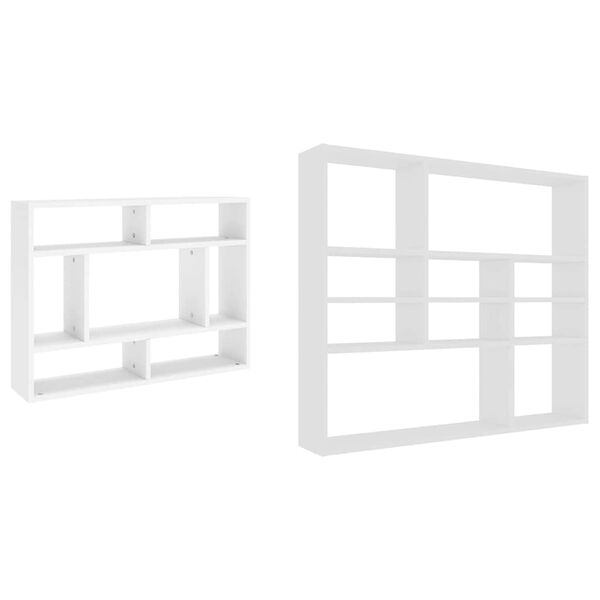 803002 vidaXL رف جداري أبيض 75×16×55 سم خشب صناعي