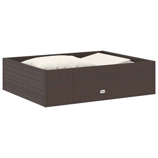 vidaXL عدد 2 ق طقم كنب حديقة مع وسائد بولي روطان بني