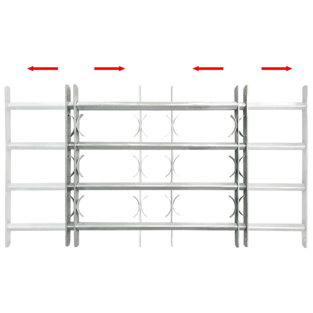 vidaXL شبكة أمان قابلة للتعديل للنوافذ مع 4 قضيب مستعرض 500-650 ملم