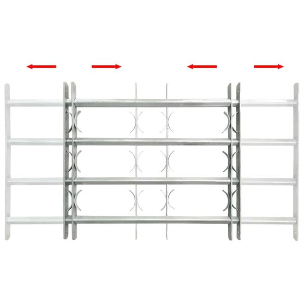 vidaXL شبكة أمان قابلة للتعديل للنوافذ مع 4 قضيب مستعرض 500-650 ملم