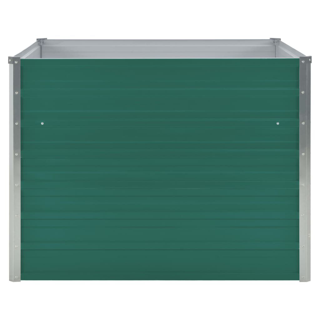 vidaXL حوض حديقة مرتفع 100×100×77 سم فولاذ مجلفن أخضر