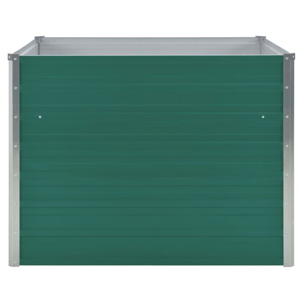 vidaXL حوض حديقة مرتفع 100×100×77 سم فولاذ مجلفن أخضر