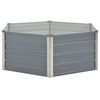 vidaXL حوض حديقة مرتفع 129×129×46 سم فولاذ مجلفن رمادي