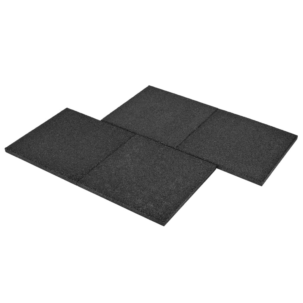 vidaXL بلاط الحماية من السقوط 12 ق مطاط 50×50×3 أسود (2×91785)