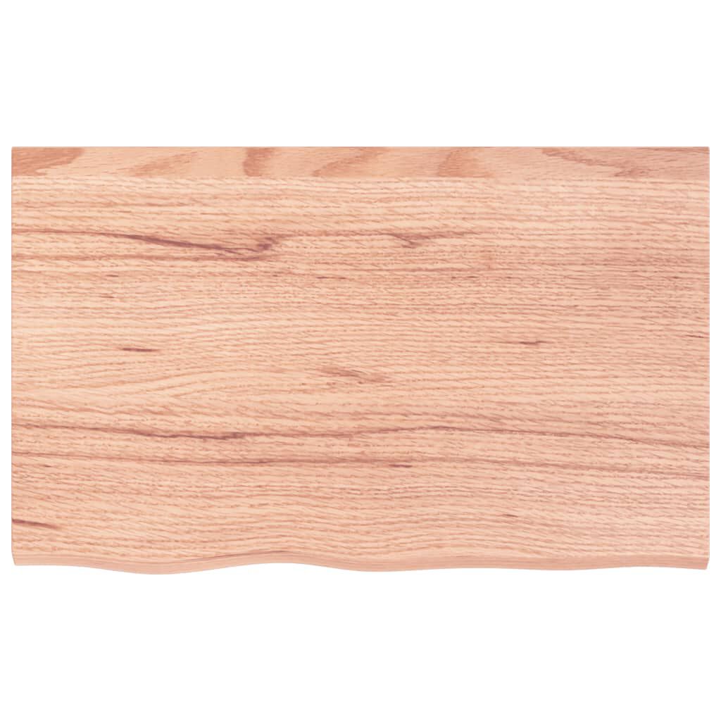 vidaXL رف حائط لون بني فاتح 2x50x80 سم خشب بلوط صلب معالج