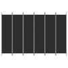 vidaXL مقسم غرفة 6-ألواح أسود 300&times;200 سم قماش