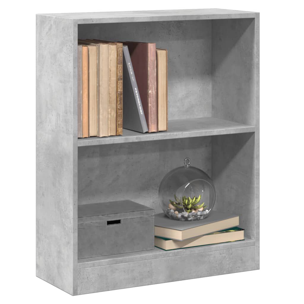 vidaXL رف كتب رمادي 60×24×76 سم خشب صناعي