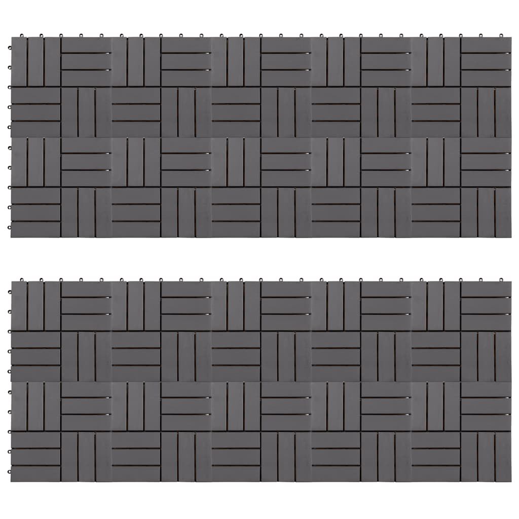 vidaXL بلاط أرضية 20 ق تشطيب رمادي 30×30 سم خشب أكاسيا صلب