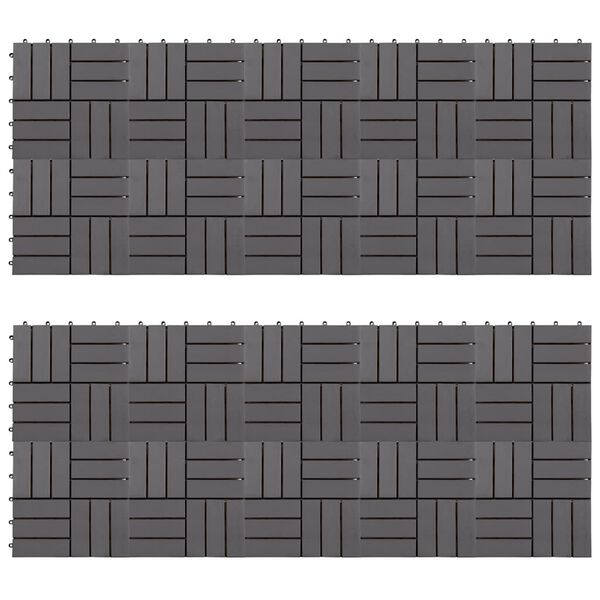 vidaXL بلاط أرضية 20 ق تشطيب رمادي 30×30 سم خشب أكاسيا صلب