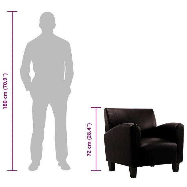 vidaXL كرسي أريكة بني داكن جلد صناعي