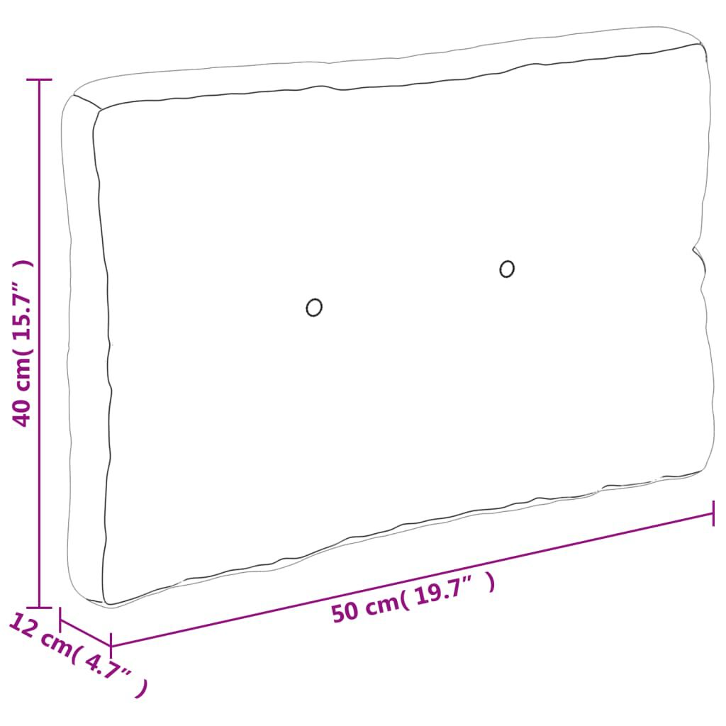 vidaXL وسادة أريكة طبلية رمادي 50×40×10 سم