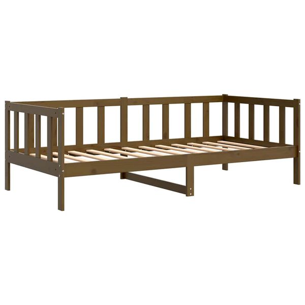 vidaXL سرير نهاري خشب صنوبر صلب بني عسلي 90×200 سم