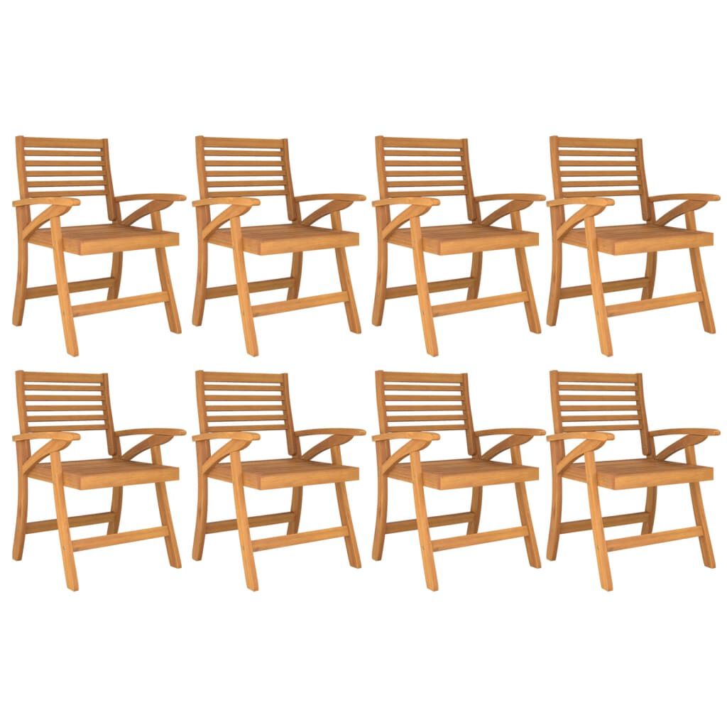vidaXL كراسي حديقة 8 قطع 87x58x58 سم خشب أكاسيا صلب