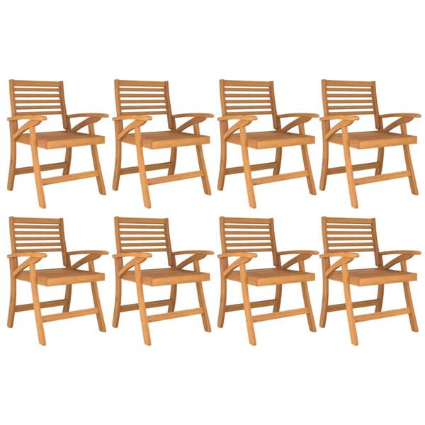vidaXL كراسي حديقة 8 قطع 87x58x58 سم خشب أكاسيا صلب