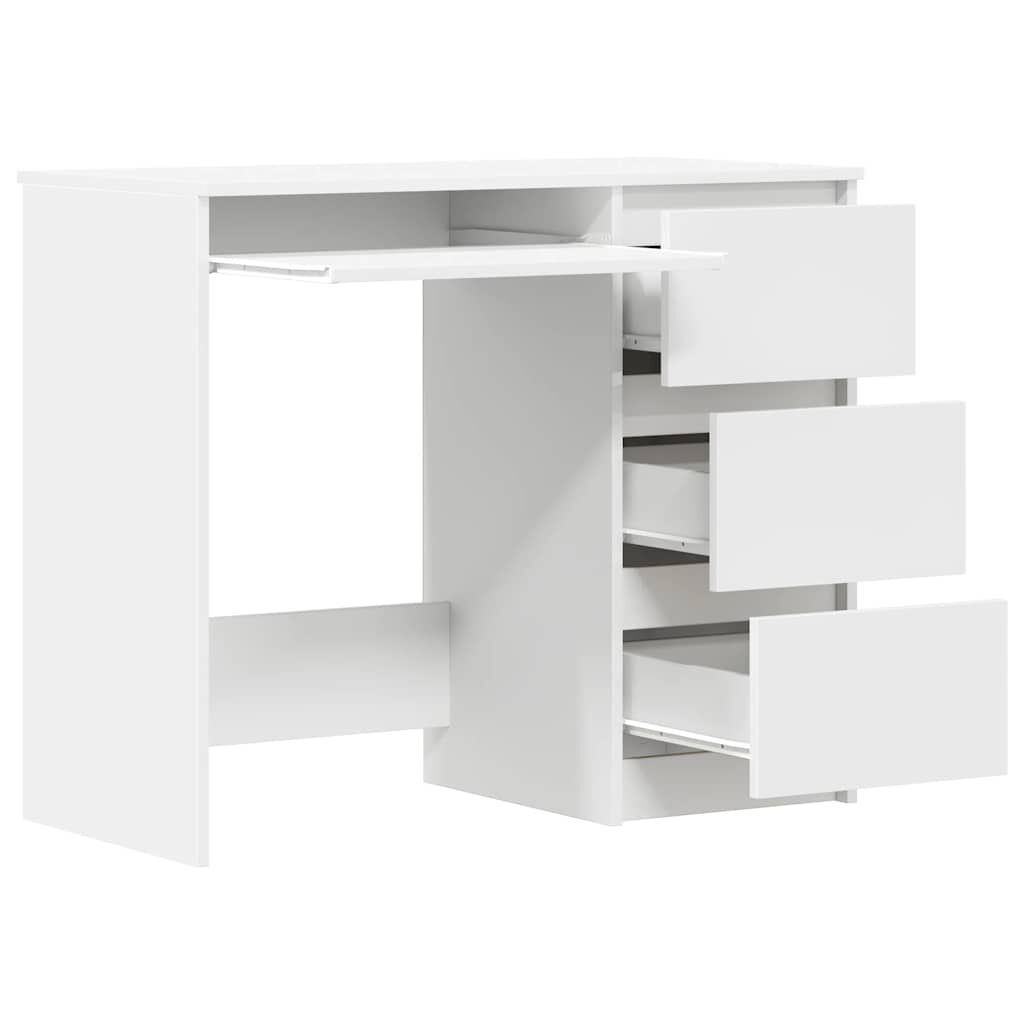 vidaXL مكتب لون أبيض 90×45×76 سم خشب صناعي