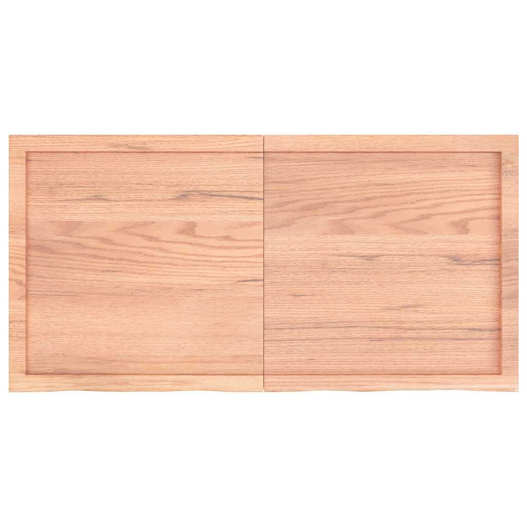 vidaXL رف حائط لون بني فاتح 120*60*(2-4) سم خشب بلوط صلب معالج
