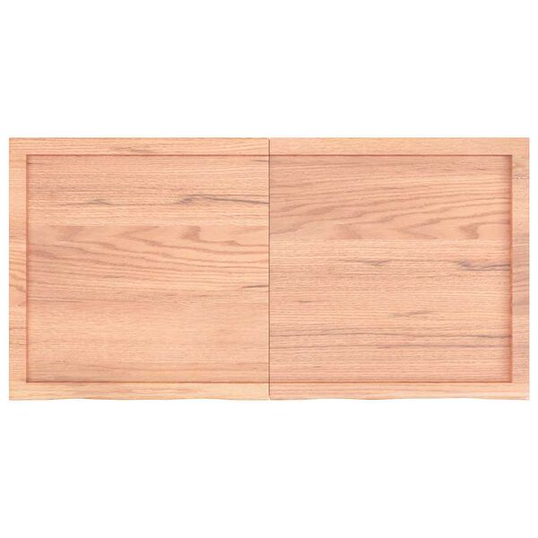 vidaXL رف حائط لون بني فاتح 120*60*(2-4) سم خشب بلوط صلب معالج