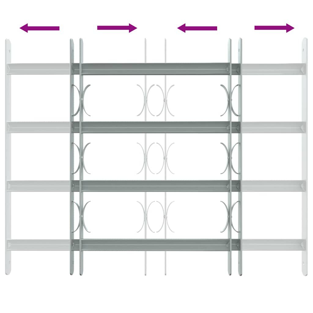 vidaXL شبكة أمان قابلة للتعديل للنوافذ مع 4 قضيب مستعرض 500-650 ملم