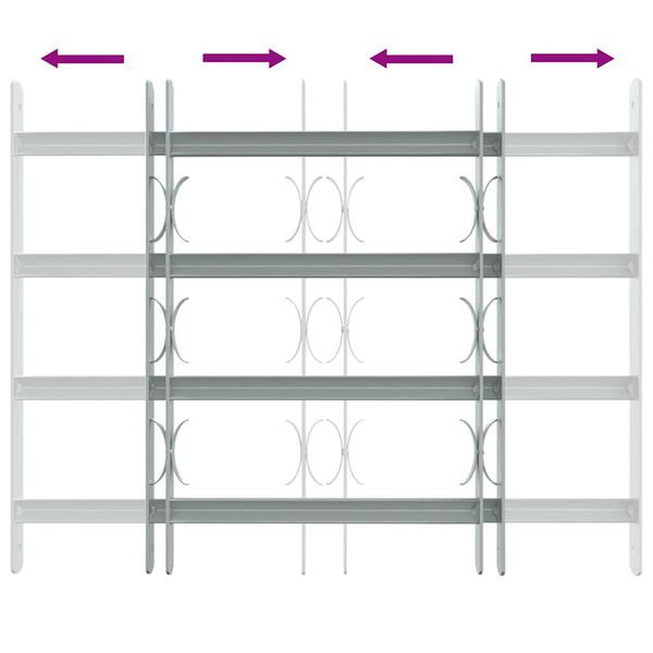 vidaXL شبكة أمان قابلة للتعديل للنوافذ مع 4 قضيب مستعرض 500-650 ملم