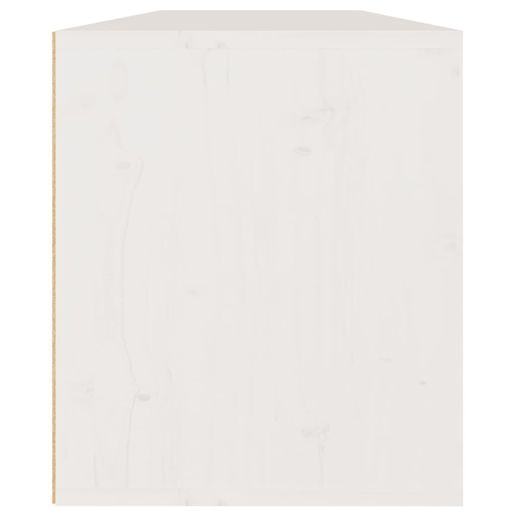 vidaXL خزانات حائط 2ق لون أبيض 35x30x60 سم خشب صنوبر صلب