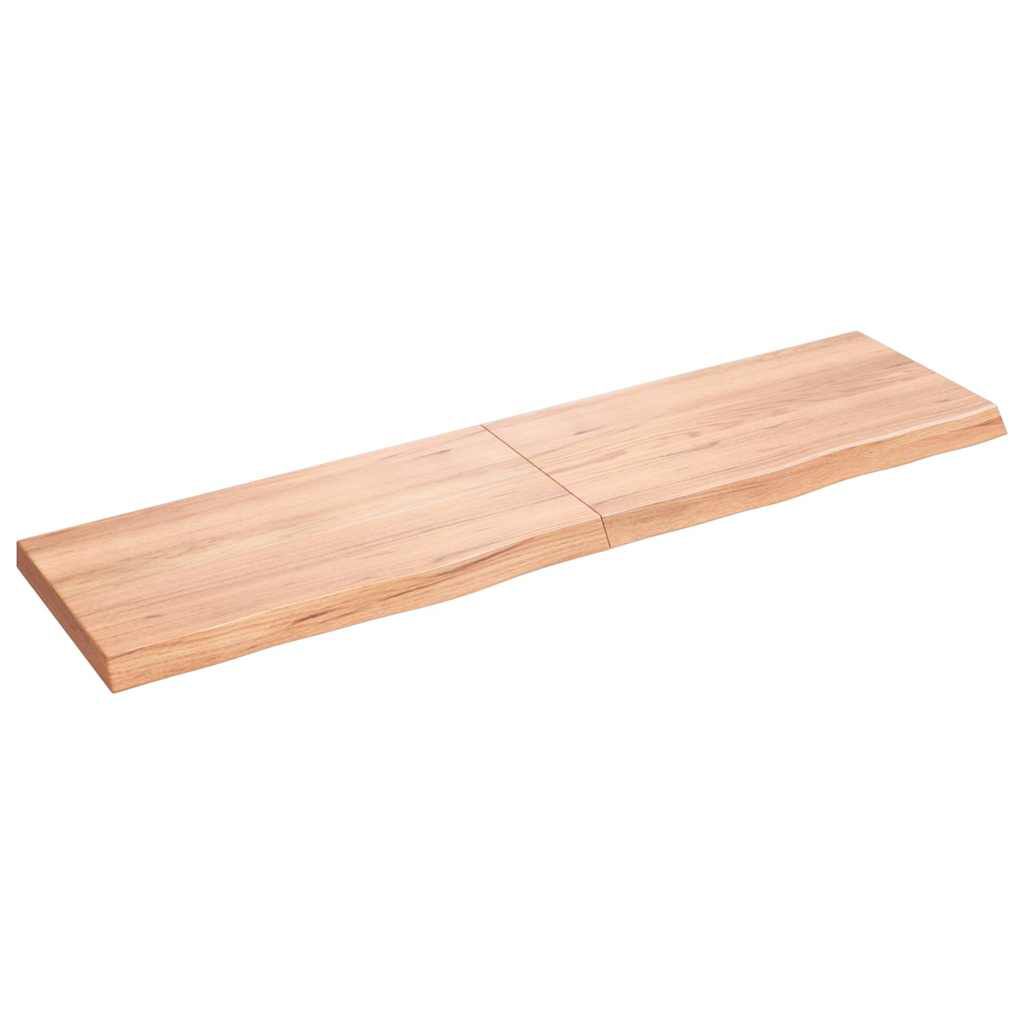 vidaXL رف حائط لون بني فاتح 120*30*(2-4) سم خشب بلوط صلب معالج