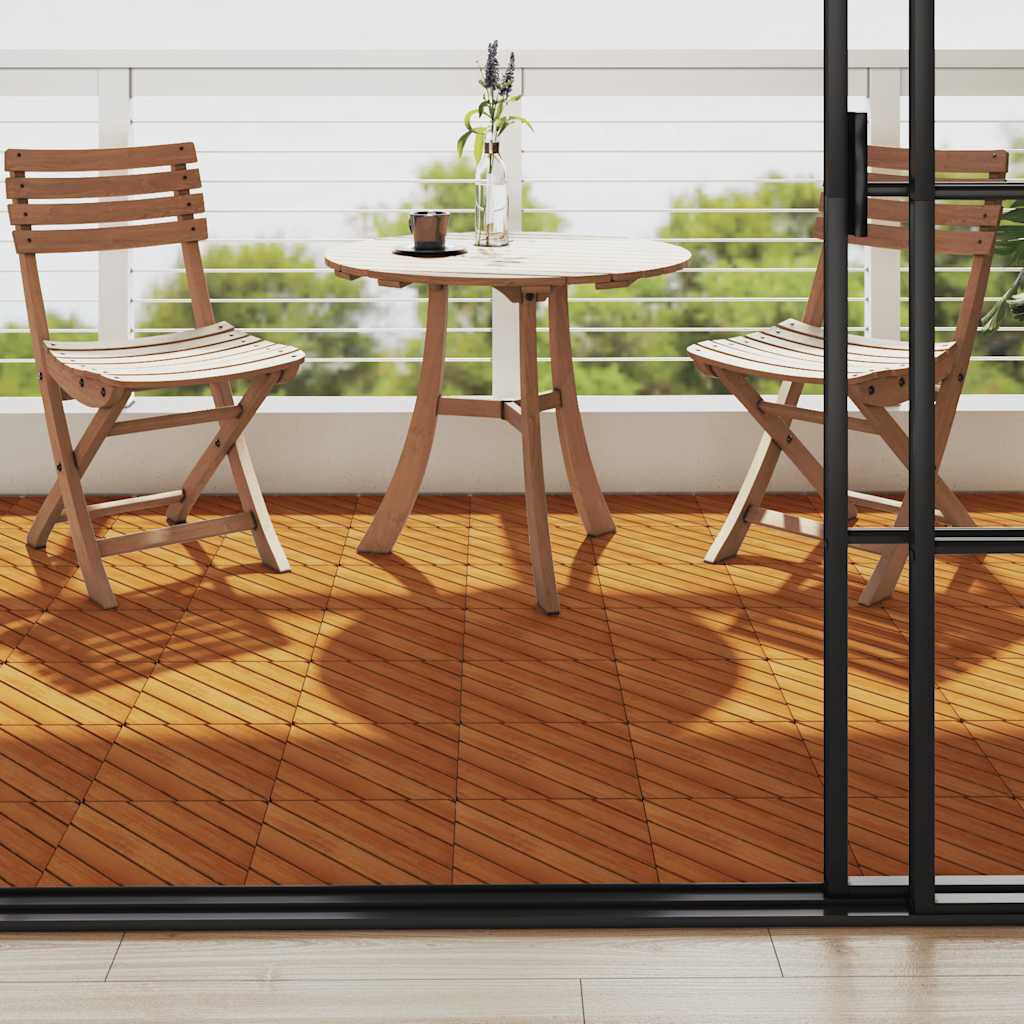 vidaXL بلاط أرضية 10 قطع 30×30 سم خشب أكاسيا صلب