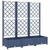 vidaXL حوض حديقة مع تعريشة أزرق رمادي 120&times;40&times;121.5 سم PP