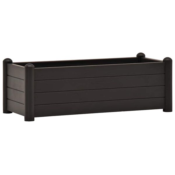 vidaXL حوض حديقة مرتفع PP أنثراسايت 100×43×35 سم