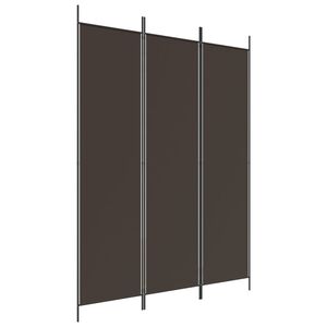 vidaXL مقسم غرفة 3-ألواح بني 150&times;200 سم قماش