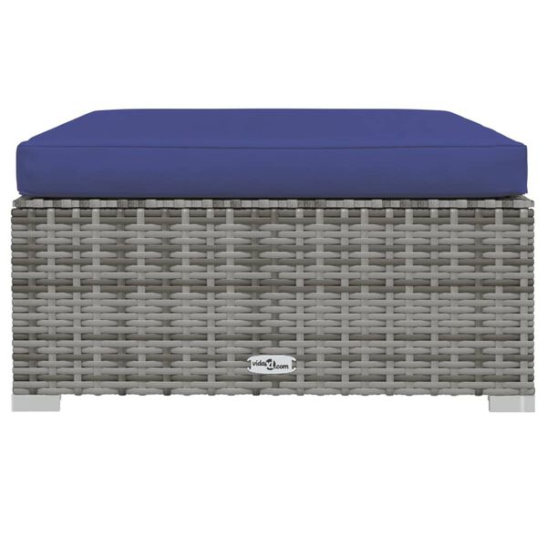 vidaXL طقم 8 قطع أرائك استرخاء حديقة مع وسائد بولي روطان رمادي