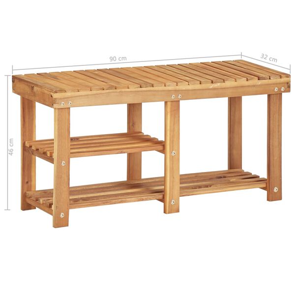 vidaXL رف أحذية 90×32×46 سم خشب سنط صلب