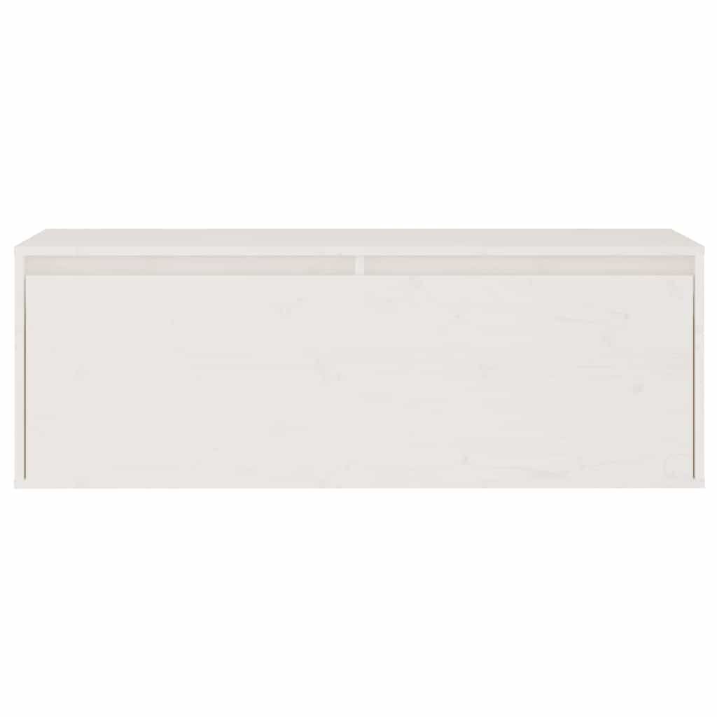 vidaXL طقم خزانة تلفزيون مكون من 3 قطع من خشب الصنوبر الصلب الأبيض