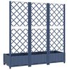 vidaXL حوض حديقة مع تعريشة أزرق رمادي 120×40×121.5 سم PP