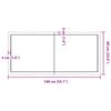 vidaXL سطح طاولة لون بني فاتح 140*60*(2-4) سم خشب صلب معالج وحواف خام