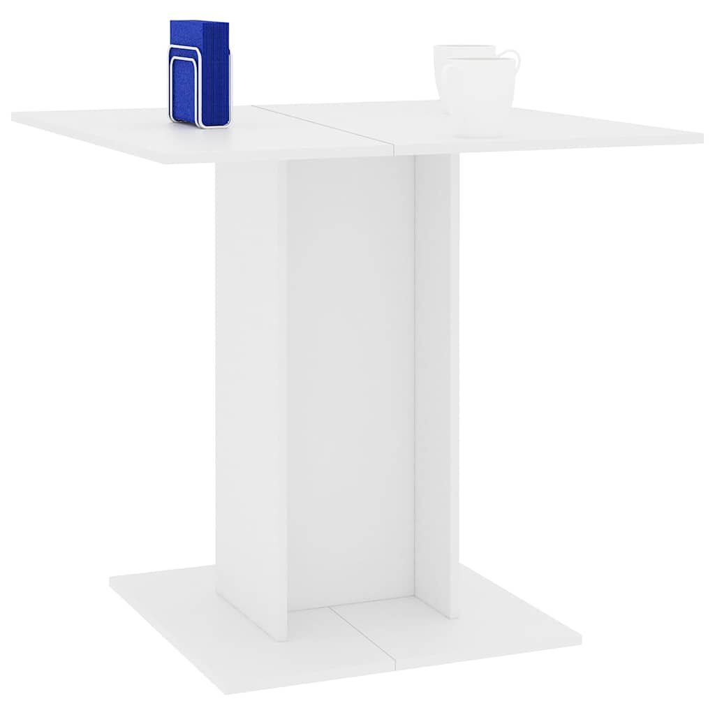 vidaXL طاولة طعام لون أبيض 80×80×75 سم خشب صناعي
