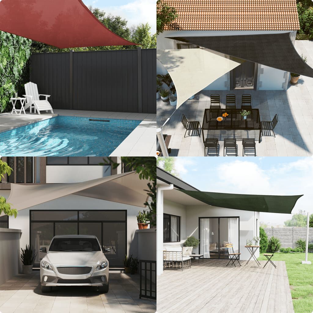 vidaXL مظلة شراعية 160 جم/م² كريمي 4.5×4.5×4.5 م HDPE